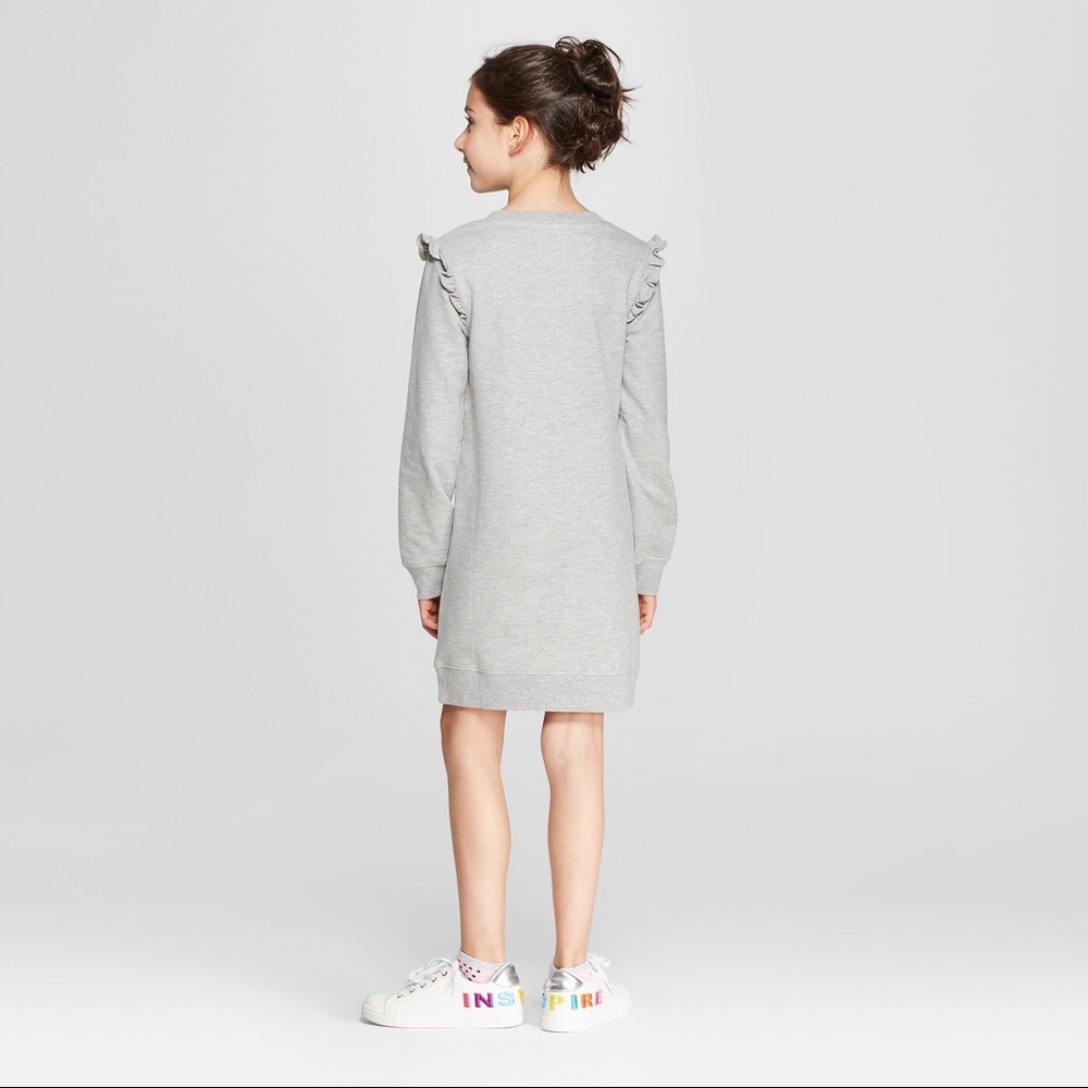 Girls' Harry Potter Long Sleeve Dress - Gray-A3 - Picture 3 of 7